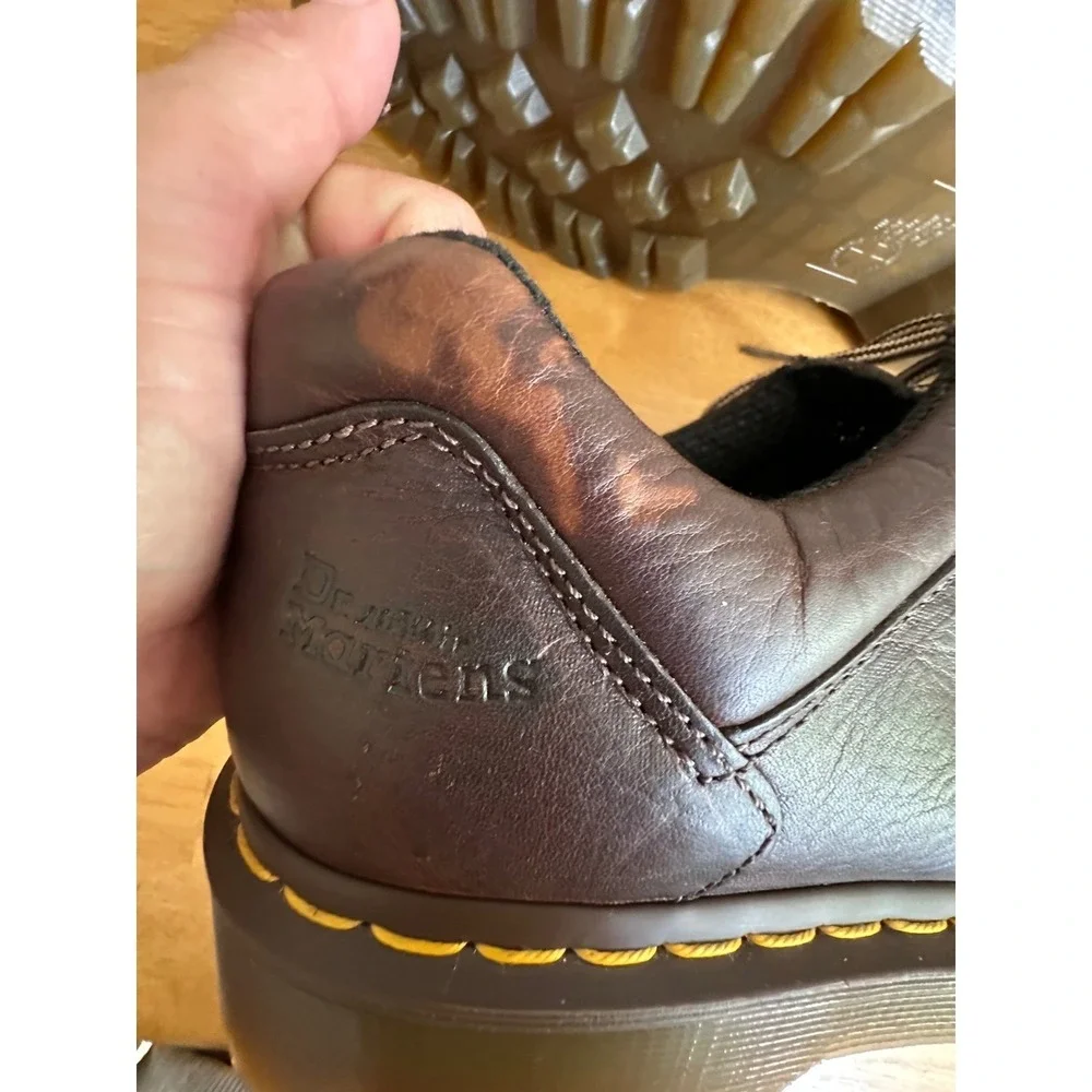 VTG Dr. Martens Brown Leather Chunky Platform Shoes Mens 12 NEW Y2K 10938 READ